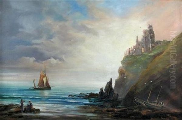 Tantallen Castle, Early Morning Oil Painting by Richard Short