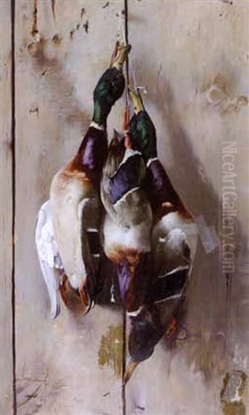 Nature Morte: Mallard Ducks Oil Painting by Herbert Gobble Shriner