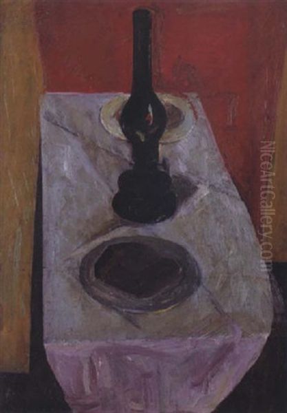 Nature Morte A La Lampe A Petrole Oil Painting by David Shterenberg