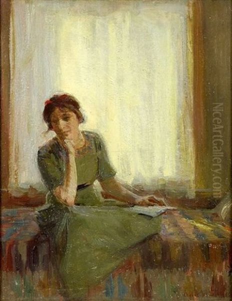 Window Seat Oil Painting by Ada Walter Shulz