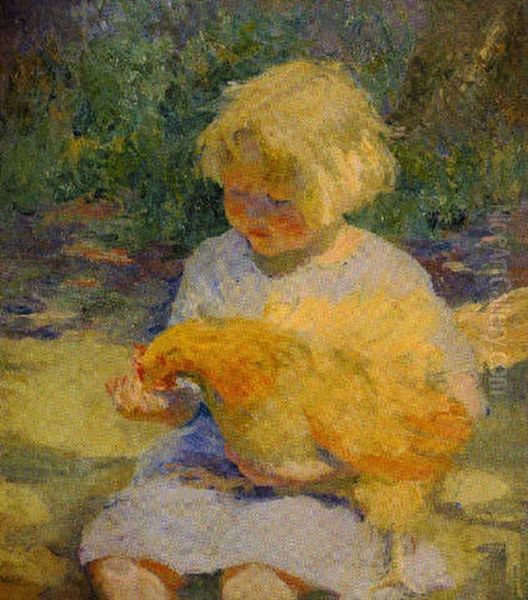 The Yellow Hen Oil Painting by Ada Walter Shulz