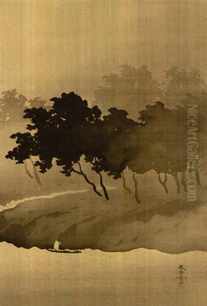 Wind By The River Oil Painting by Hishida Shunso