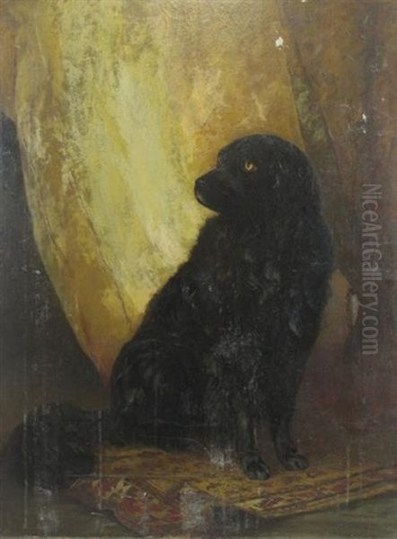 Black Dog Oil Painting by Roswell Morse Shurtleff