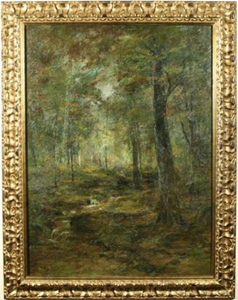 Adirondack Forest Oil Painting by Roswell Morse Shurtleff