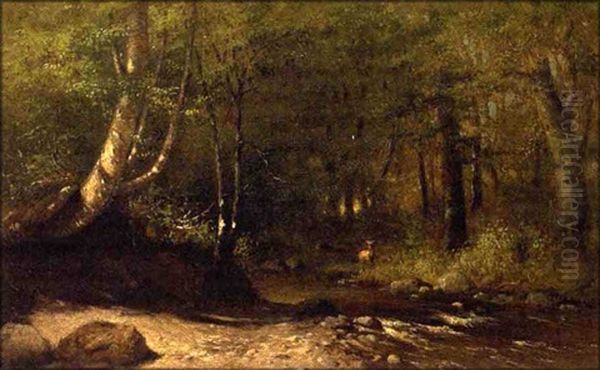 Morning At Whitelake, In The Woods Oil Painting by Roswell Morse Shurtleff