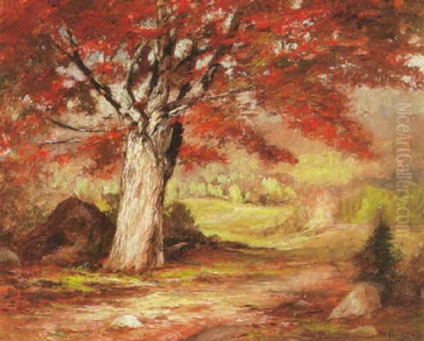 The White Maples Oil Painting by Roswell Morse Shurtleff