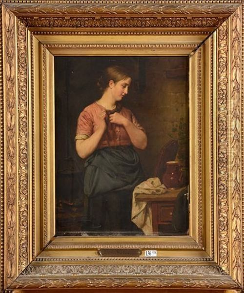 Jeune Fille A Sa Toilette Oil Painting by Eugene Siberdt