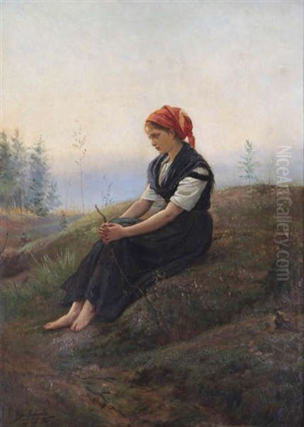 La Jeune Orpheline Oil Painting by Eugene Siberdt