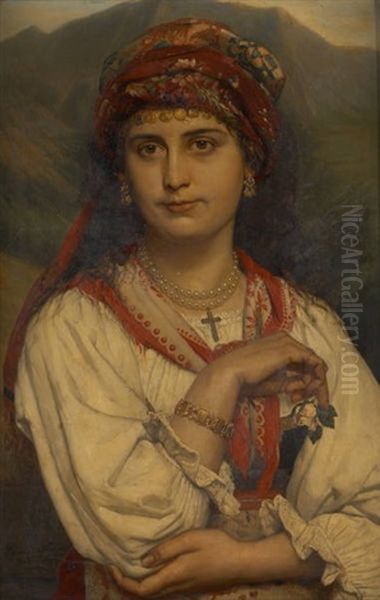 Jeune Femme A L'orientale Oil Painting by Eugene Siberdt