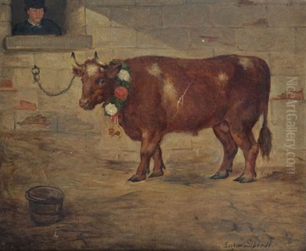 Taureau Champion Oil Painting by Eugene Siberdt