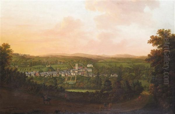 View Of A Town, Thought To Be Cirencester Oil Painting by Jan Siberechts