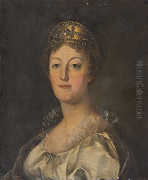 Portrait De Marie Antoinette D'autriche Oil Painting by Louis Marie Sicard