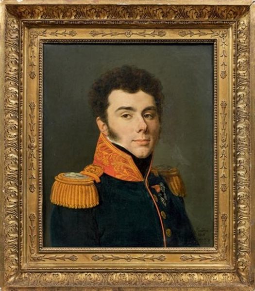 Portrait D'un Officier Superieur Du Regiment Des Cent Suisses De La Maison Du Roi Oil Painting by Louis Marie Sicard