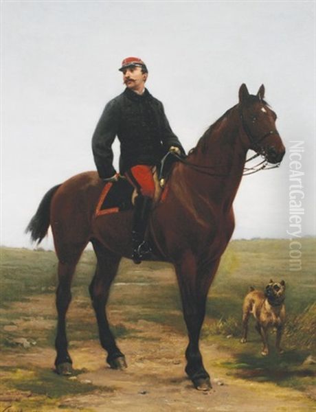 Soldier On Horseback Oil Painting by Nicolas Sicard