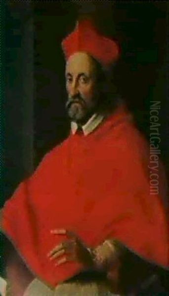 Ritratto Di Cardinale Oil Painting by Girolamo (il Sermoneta) Sicciolante