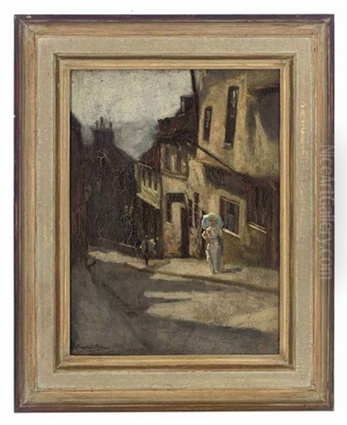 A Street In Lincoln Oil Painting by Bernhard Sickert