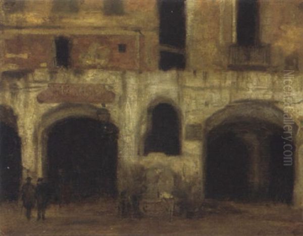 The Arcade, Genoa Oil Painting by Bernhard Sickert