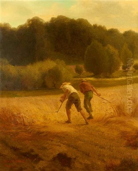 Harvest Time Oil Painting by Oswald Adalbert Sickert