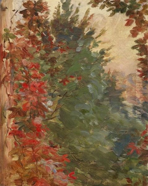 Jardin Vu De La Fenetre Oil Painting by Marie Bracquemond