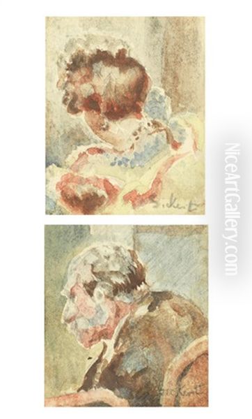 Sketches For Baccarat Oil Painting by Walter Sickert