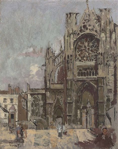 The Facade Of St. Jacques, Dieppe Oil Painting by Walter Sickert