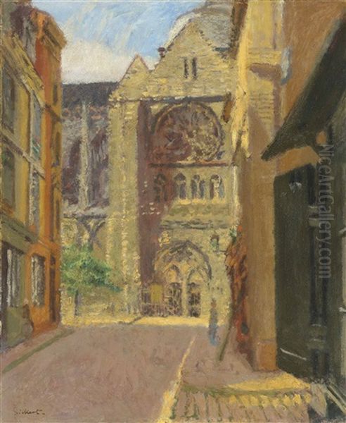 La Rue Pecquet, Dieppe Oil Painting by Walter Sickert