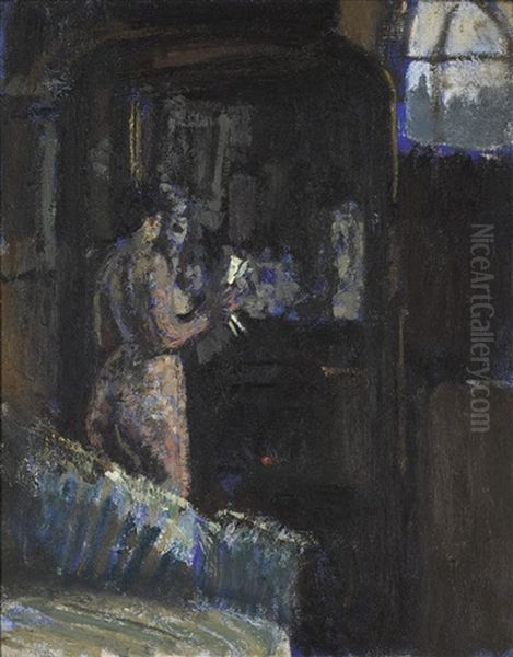 Nude Before A Mirror, Fitzroy Street Oil Painting by Walter Sickert