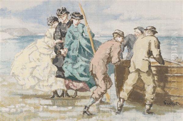 Landing From The Boat Oil Painting by Walter Sickert