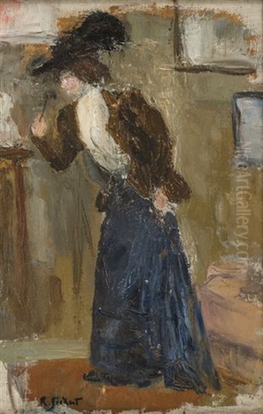 Elegante Visitant Une Galerie by Walter Sickert