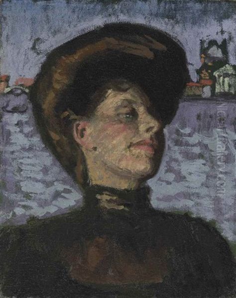 Mrs Swinton. Lady In A Gondola Oil Painting by Walter Sickert