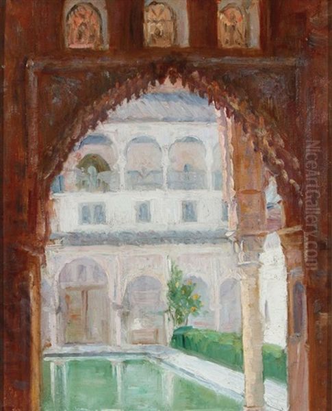 Venetian Courtyard Oil Painting by Walter Sickert