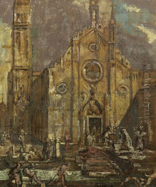 Outside The Frari, Venice Oil Painting by Walter Sickert