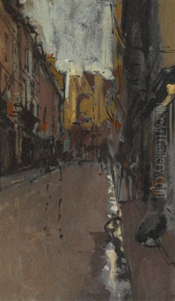 La Rue St Jacques, Dieppe Oil Painting by Walter Sickert