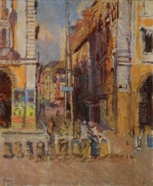 Les Arcades, Dieppe (study For The Elephant Poster) Oil Painting by Walter Sickert