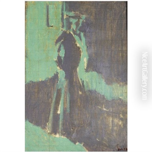 Lady In An Interior Oil Painting by Walter Sickert