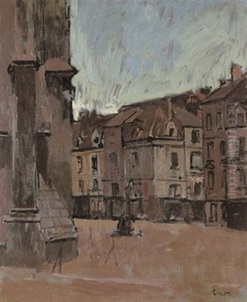 La Halle Au Lin, Dieppe Oil Painting by Walter Sickert