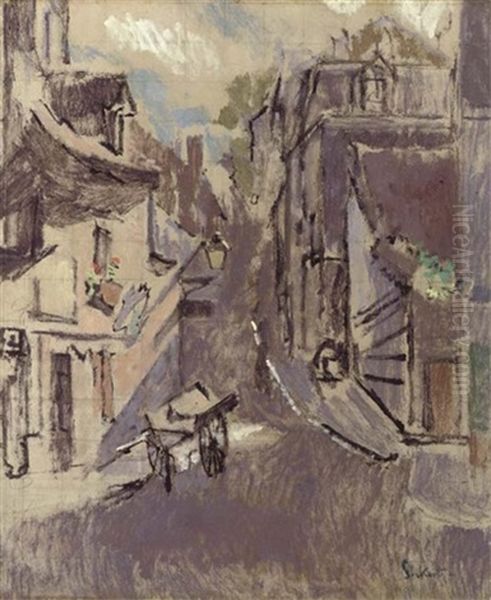 Le Mont De Neuville, Dieppe Oil Painting by Walter Sickert