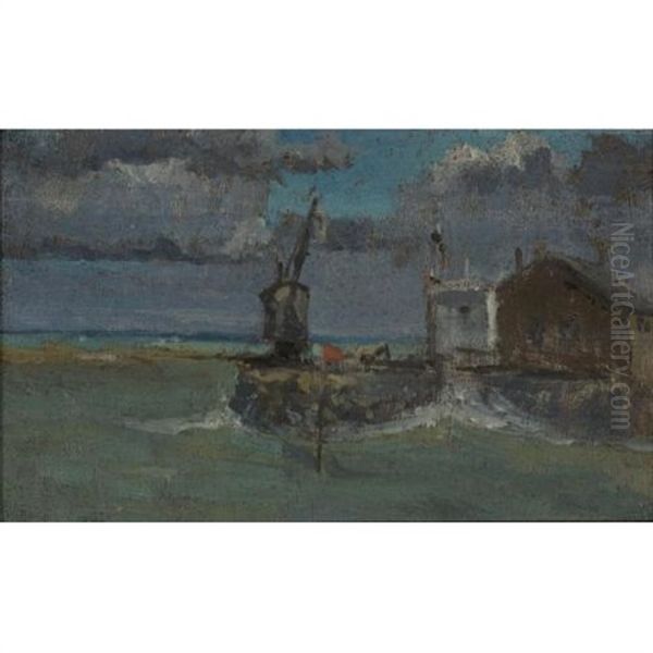 A Jetty Oil Painting by Walter Sickert