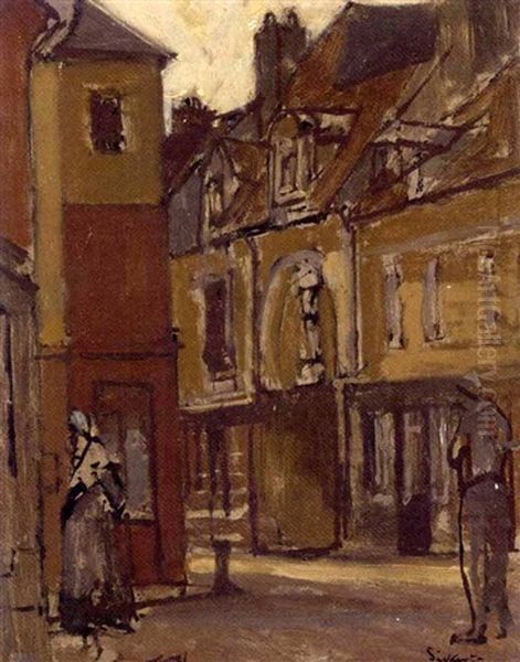 A Street In Dieppe Oil Painting by Walter Sickert