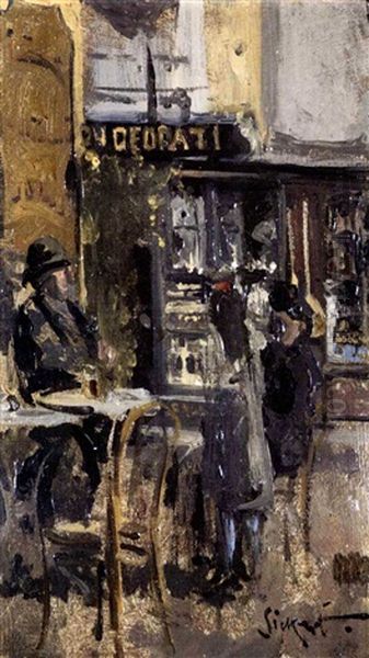 The Little Tea Shop, Dieppe Oil Painting by Walter Sickert