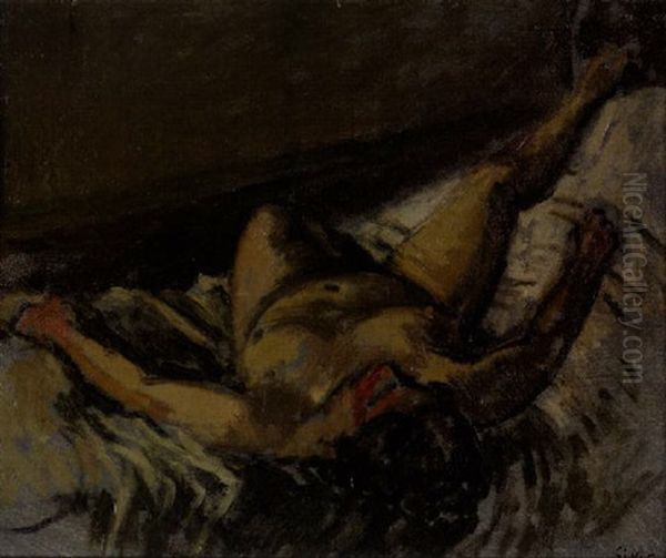 Reclining Nude Oil Painting by Walter Sickert