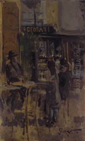 The Little Tea Shop, Dieppe Oil Painting by Walter Sickert