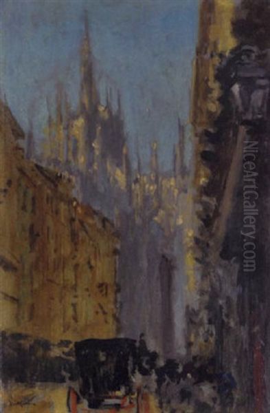 View Of Milan Cathedral Oil Painting by Walter Sickert