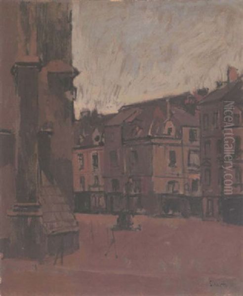 Le Halle Au Lin, Dieppe Oil Painting by Walter Sickert