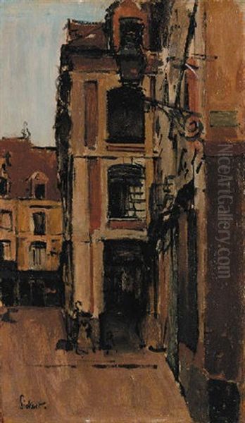 La Rue St. Catherine Et Les Vieux Arcades Oil Painting by Walter Sickert