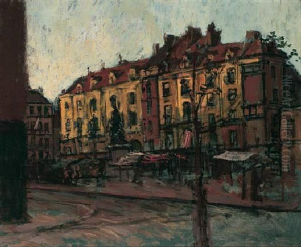 La Place Nationale With Le Grand Duquesne, Dieppe Oil Painting by Walter Sickert