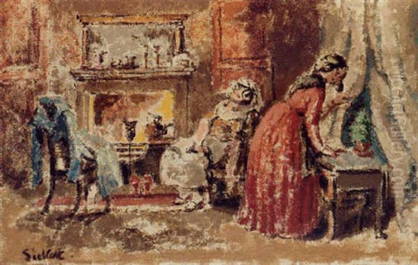 Fire Side Slumber Oil Painting by Walter Sickert