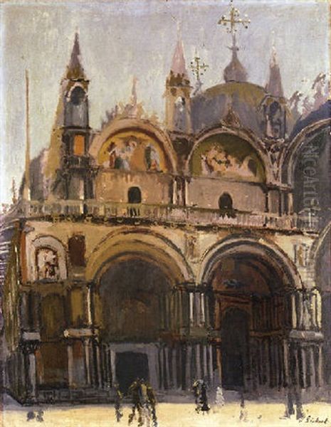 The Facade Of St. Mark's, Venice Oil Painting by Walter Sickert