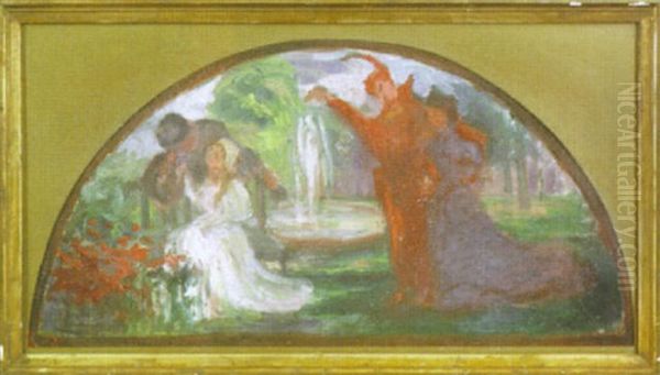 Mephistopheles In A Garden With Figures Oil Painting by Walter Sickert