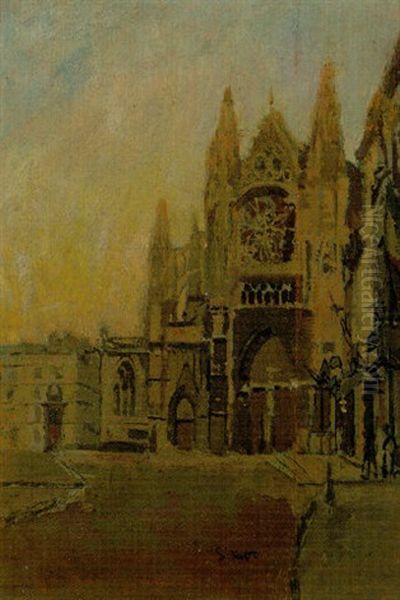 St. Jacques Facade, Dieppe by Walter Sickert